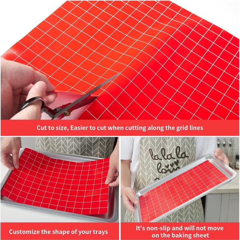 EuChoiz Silicone Baking Mat Roll 16IN*5FT Free Cutting, Non-Slip Pastry Mat, Non-Stick Reusable Air Fryer Liner, Oven Liners, Freeze Dryer Mat, Easily Cut to Size Fit All Ovens Pans Tins Dishes - Image 2