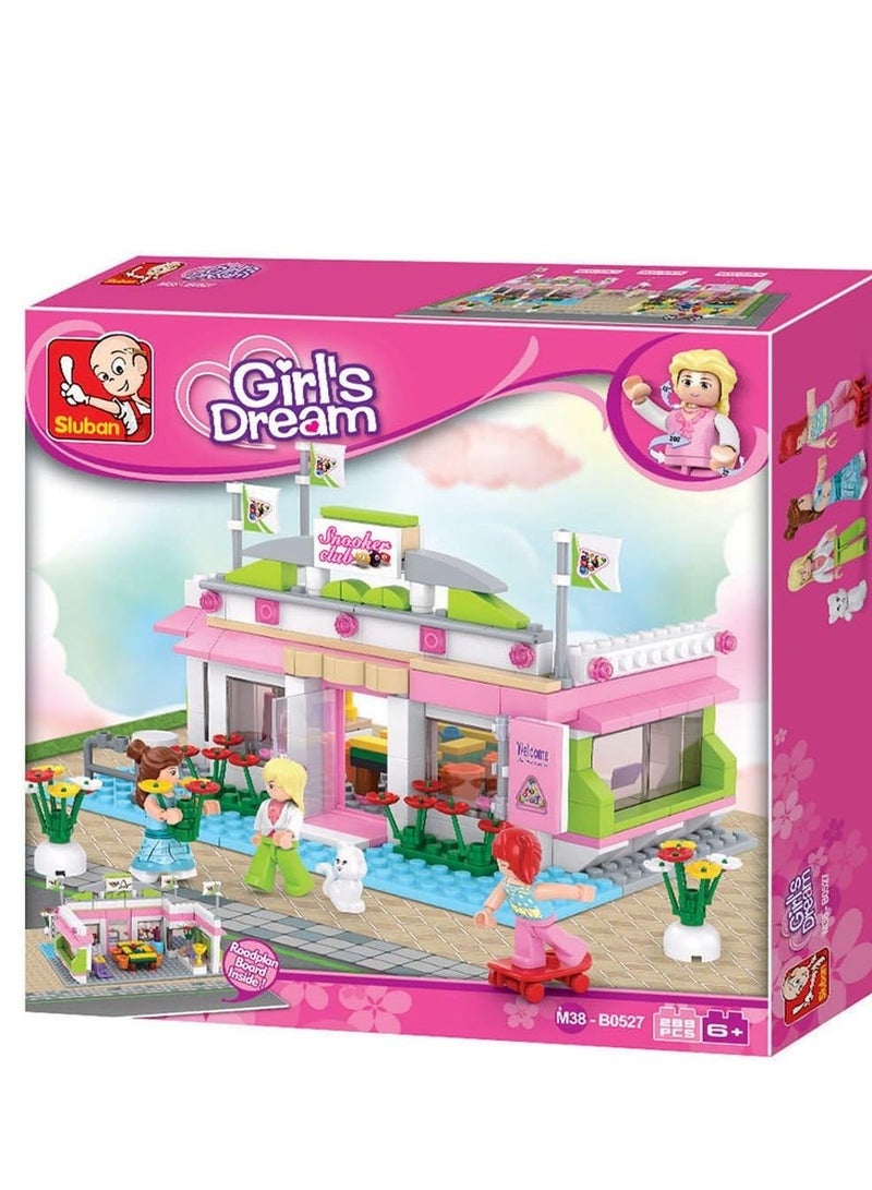 مجموعة بناء متجر حلويات وردي ساحر