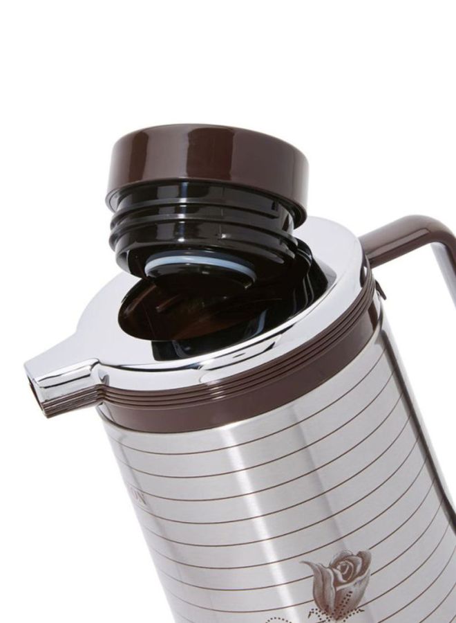 KRYPTON Printed Steel Flask With Handle 1L Silver/Brown - Image 2
