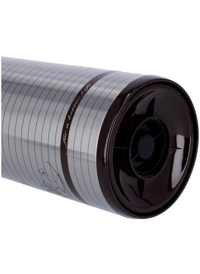 KRYPTON Printed Steel Flask With Handle 1L Silver/Brown - Image 3