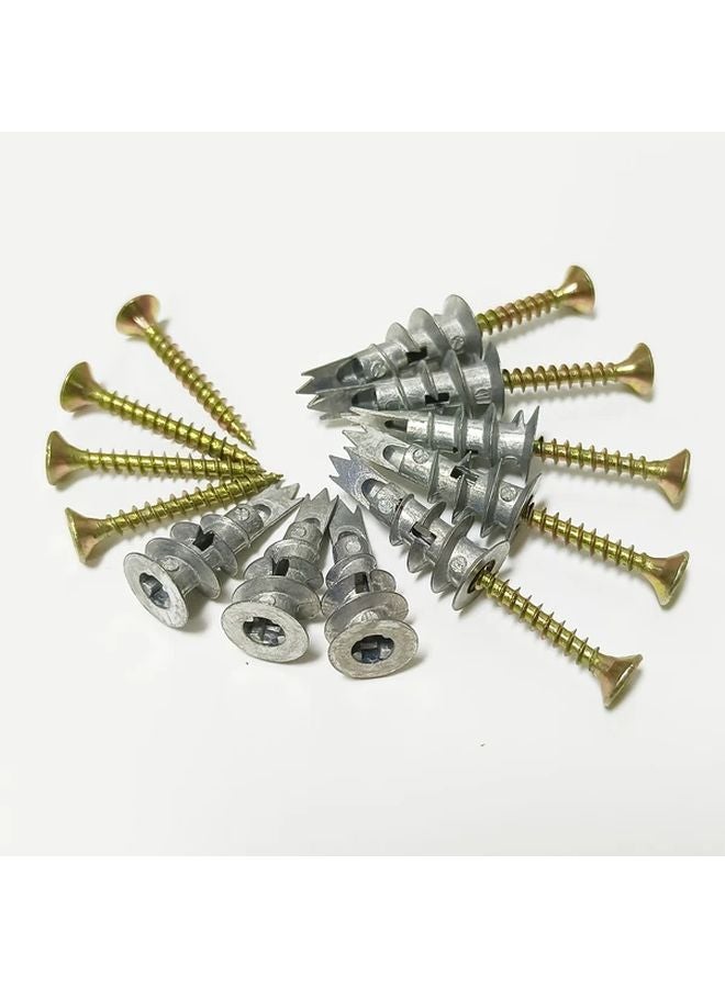 20 Piece Heavy Duty Zinc Self Drilling Drywall Anchors Kit 10 Metal Wall Anchors 10 8x1 1 4 Screws - Image 2