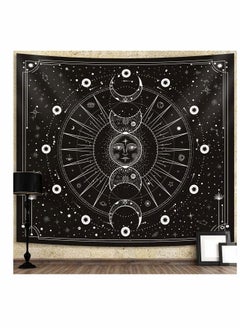 Excefore Sun Moon Tapestry Wall Hanging Stars Space Psychedelic Black and White Wall Tapestry for Bedroom Aesthetic Home Wall Décor  - Image 1