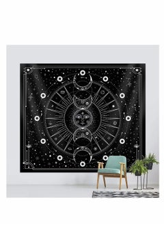 Excefore Sun Moon Tapestry Wall Hanging Stars Space Psychedelic Black and White Wall Tapestry for Bedroom Aesthetic Home Wall Décor  - Image 2