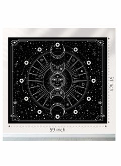 Excefore Sun Moon Tapestry Wall Hanging Stars Space Psychedelic Black and White Wall Tapestry for Bedroom Aesthetic Home Wall Décor  - Image 5