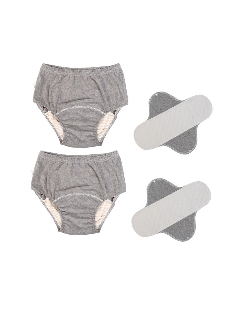 SYOSI Incontinence Underwear for Men & Women, TPU Leakage-Proof Adult Cloth Diaper Nappy with Inserts, Reusable & Washable Absorbent Urinary Briefs for The Elderly, Disabled, Postpartum (L, Grey)  - Image 1