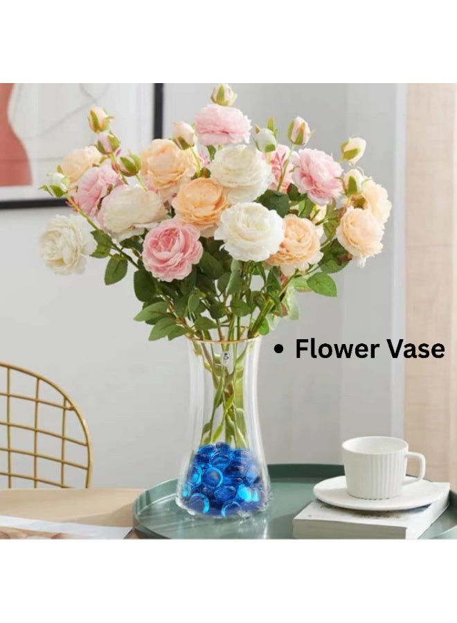 ARABIQO Blue Glass Gemstone Beads 2.5 LBS, Decorative Flat Marbles for Vase Fillers, Fish Tank Stones, Floral Gems & Home Décor, Mosaic Pebbles for Aquariums & Events - Image 2