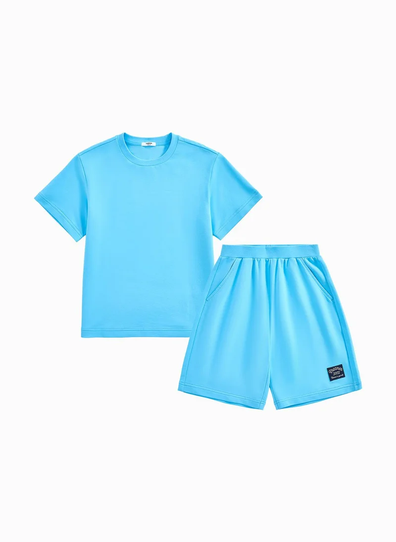 Balabala Kids Unisex Knit Short Sleeve Suit
