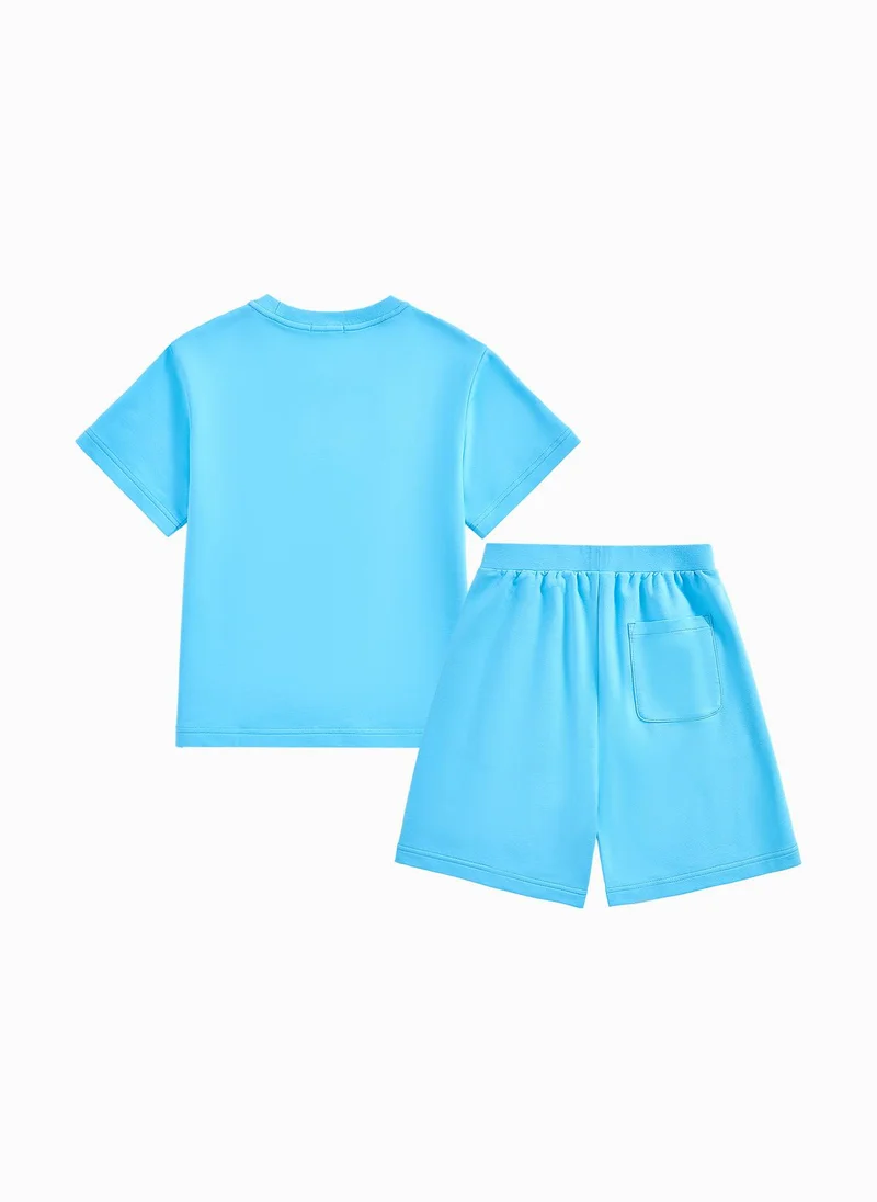 Balabala Kids Unisex Knit Short Sleeve Suit