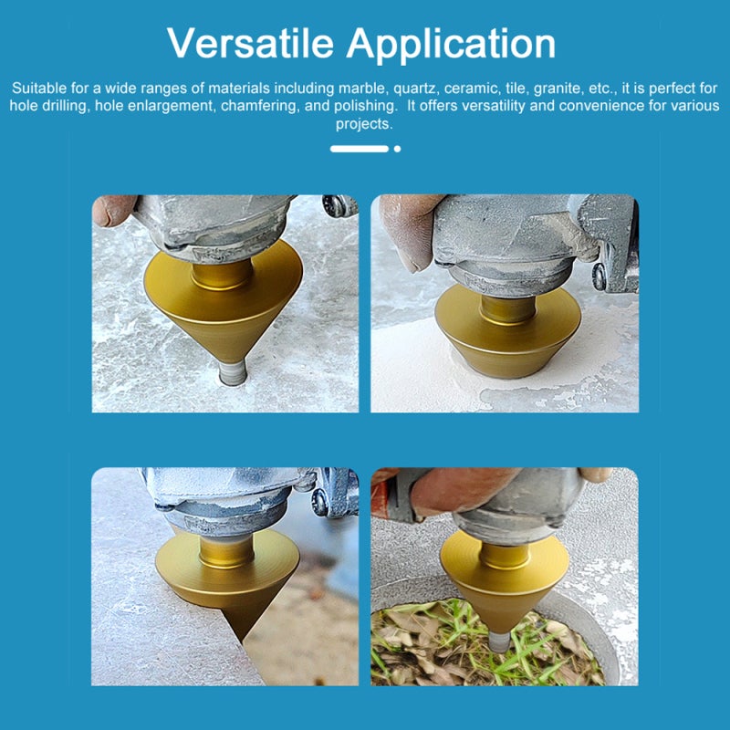 Diamond Beveling Chamfer Bit M10 Thread Diamond Countersink Drill Bit Hole Opener for Existing Holes Enlarging Shaping Trimming in Tile Marble Quartz Stone Granite Ceramic - Image 2