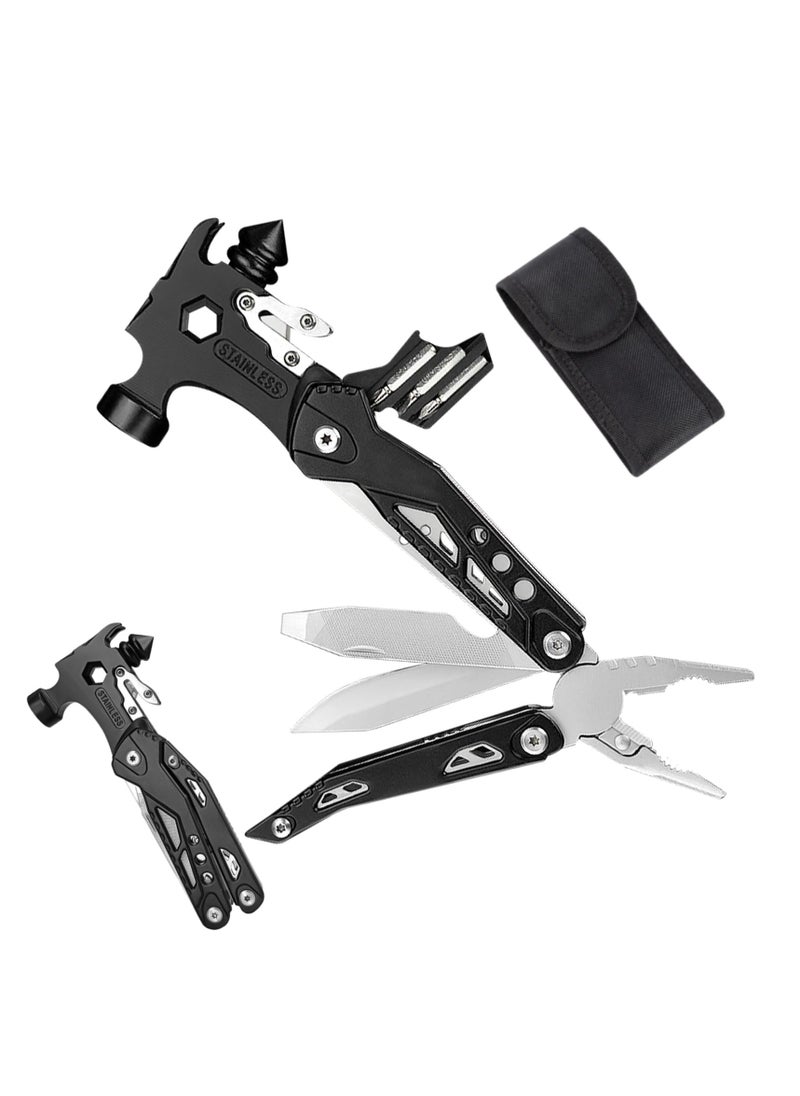 KASTWAVE 16 in 1 Multitool Hammer, Hammer Multitool, Survival Camping Gear, All in One Small Hammer with Screwdriver Bits Set for Outdoor, Camping, Home DIY Use  - Image 1
