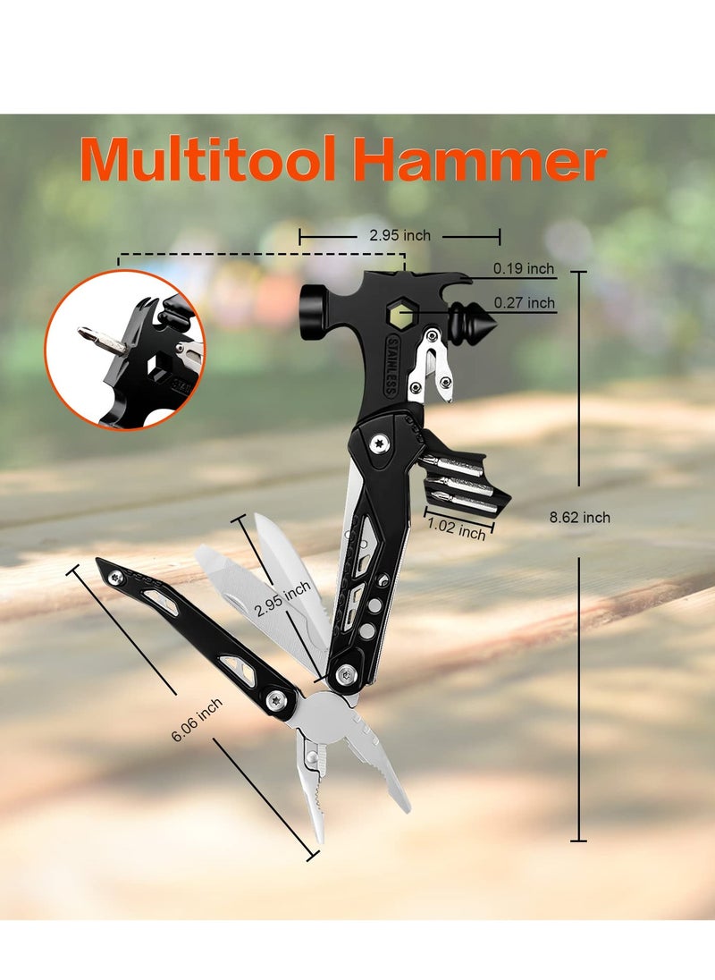 KASTWAVE 16 in 1 Multitool Hammer, Hammer Multitool, Survival Camping Gear, All in One Small Hammer with Screwdriver Bits Set for Outdoor, Camping, Home DIY Use  - Image 3