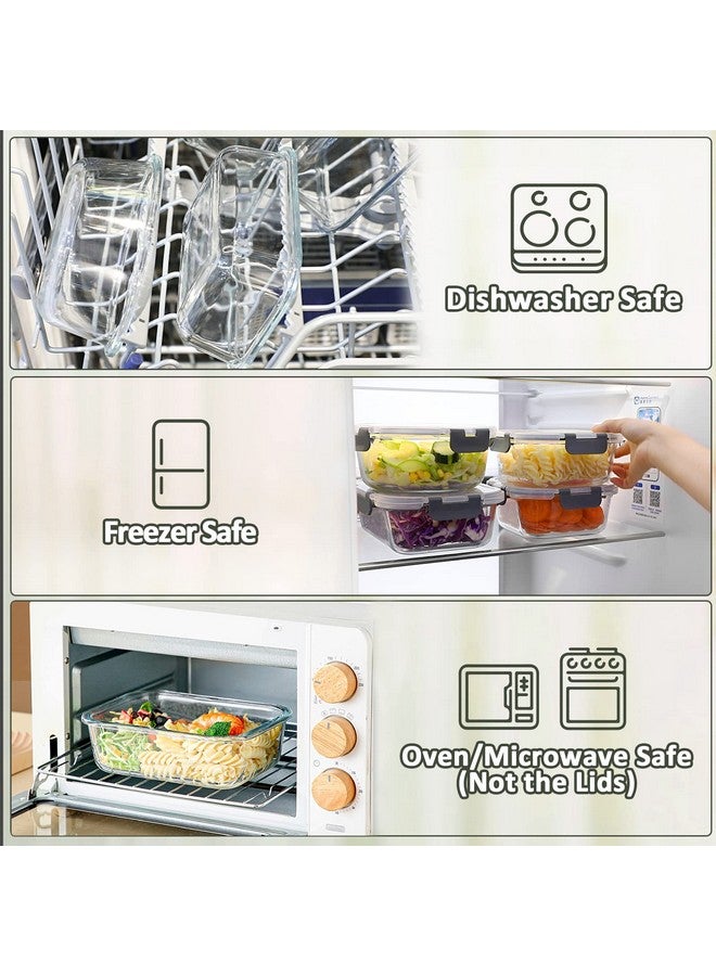 M MCIRCO M MCIRCO [5-Packs, 36 Oz Glass Meal Prep Containers with Snap Locking Lids Glass Food Containers,Airtight Lunch Container,Microwave, Oven, Freezer and Dishwasher (4.5 Cup)  - Image 4