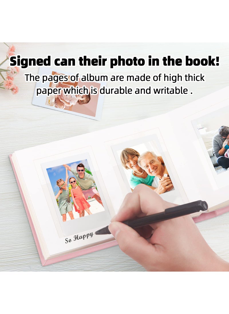 Ruibytree 64 Pockets Mini Photo Album with Writing Space  Front Window  2x3 Inch Photo Album for Fujifilm Instax Mini 12 11 9 99 8 7+ 40 Camera Fits Polaroid camera HP Sprocket K-pop Photocards(Pink)  - Image 2