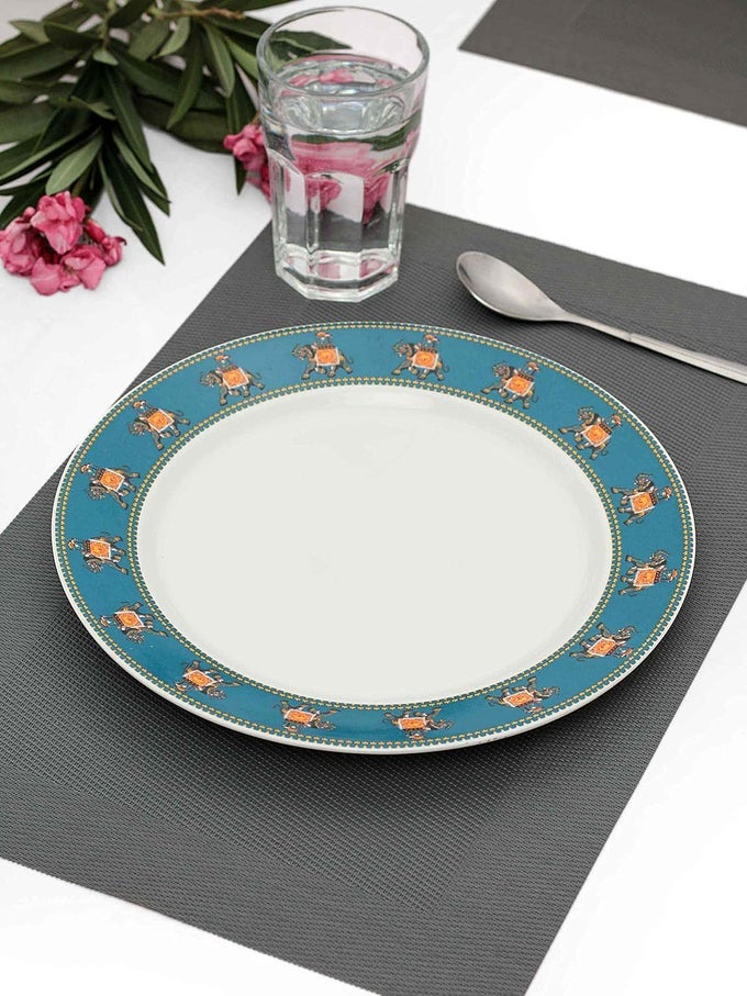 FINE CERAMIC FLORAL PRINTS DINNER PLATE 10.5" - SET OF 2 PIECES