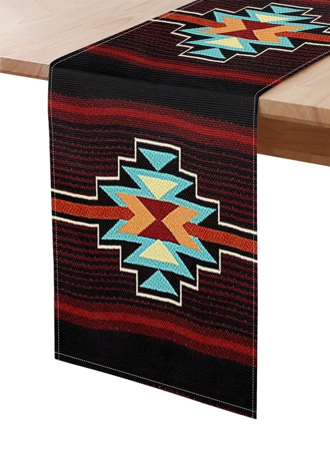GLENLCWE Southwestern Native Aztec Print Long Table Runner,Tribal Style Table Runners Mat Decor for Party Dinner Festival,72 Inch,Easy to Clean - Image 5