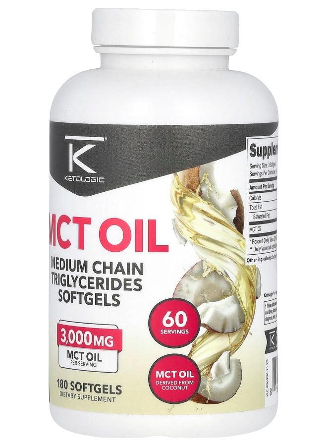Ketologic MCT Oil 180 Softgels (1000 mg per Softgel) - Image 2