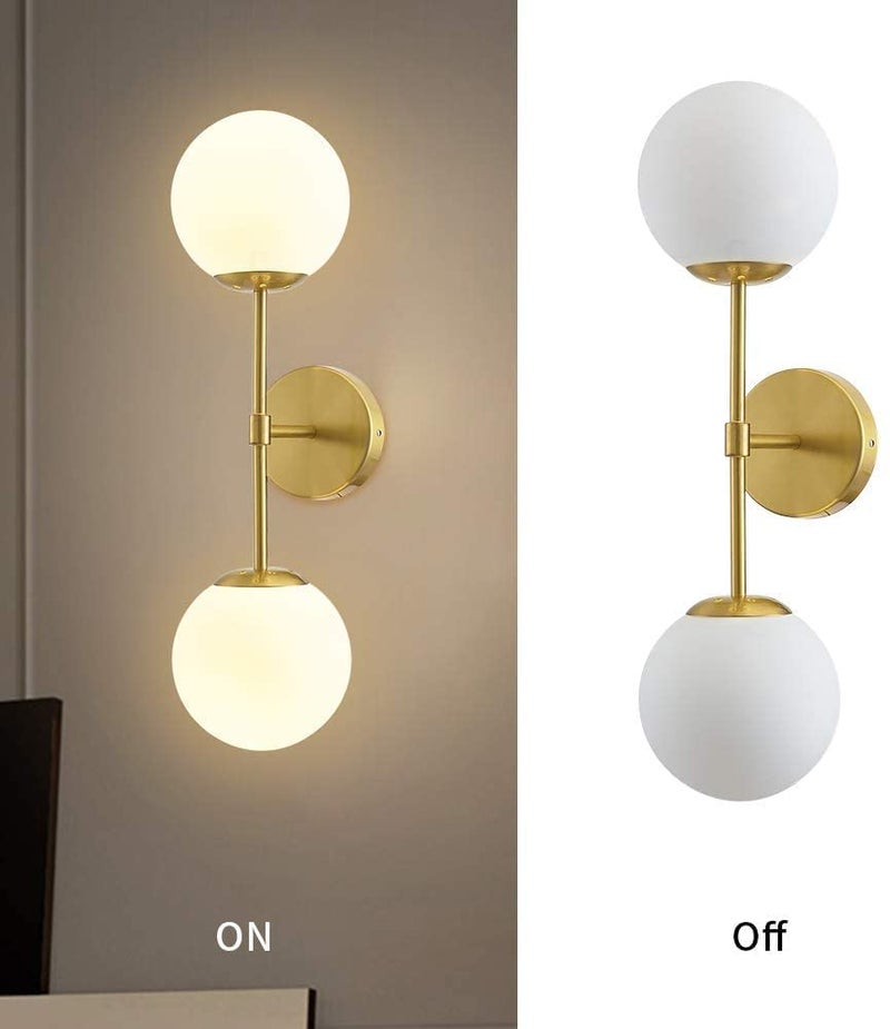 SINOMAN Wall Lights for Living Room Modern Wall Lamps for Bedroom or Home Decoration (Doom Gold, Without Bulb) - Image 3