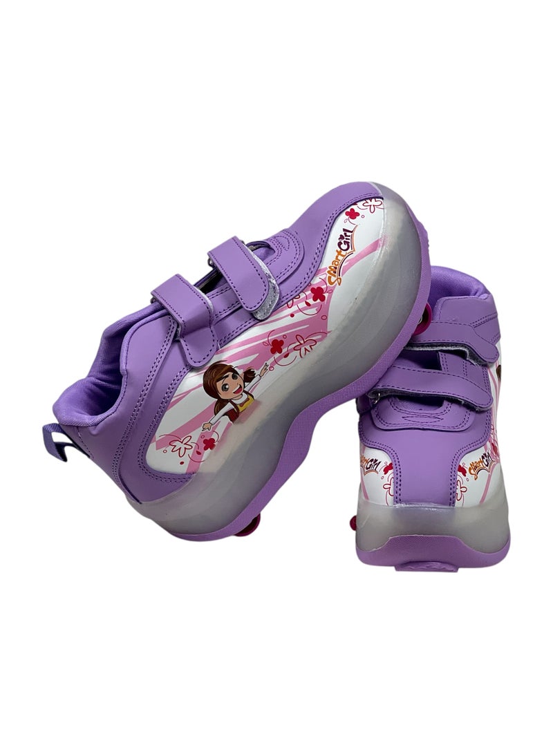 AL BADER Children's Roller Skates 4 Wheels, Roller Skates Shoes, Kids Roller Shoes With Foldable Wheels, Walking Roller Shoes For Beginners, Roller Skates Sneaker Multiple sizes - Image 1