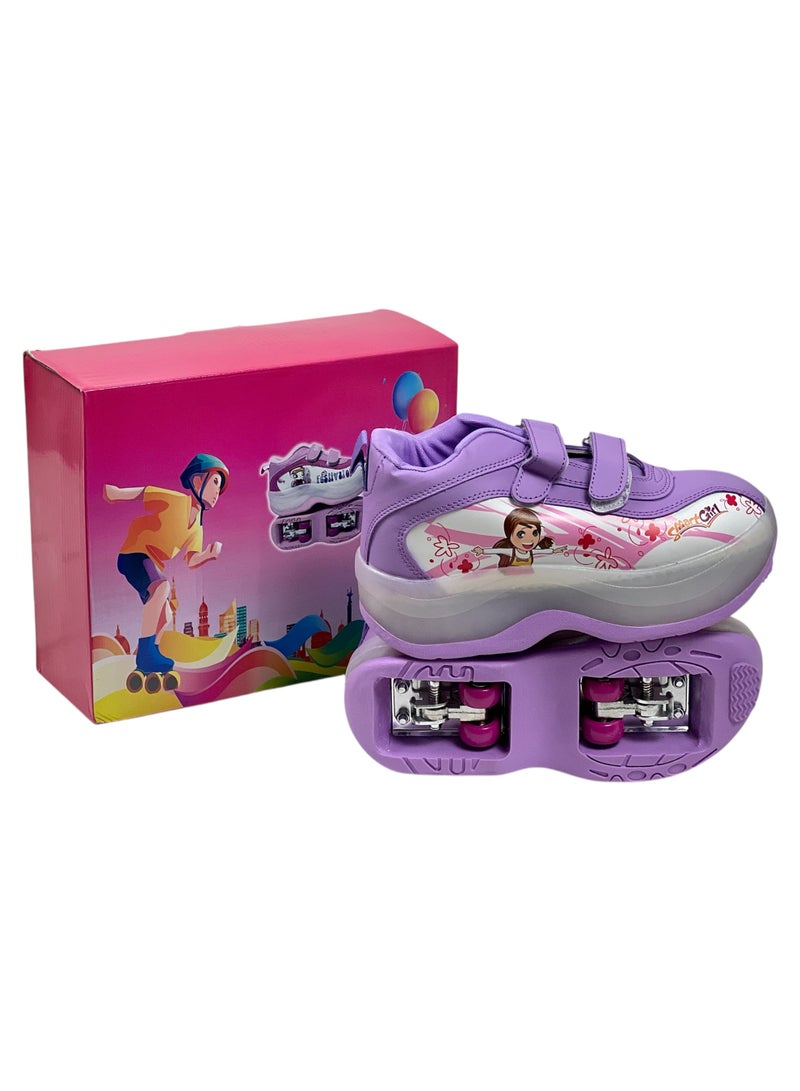 AL BADER Children's Roller Skates 4 Wheels, Roller Skates Shoes, Kids Roller Shoes With Foldable Wheels, Walking Roller Shoes For Beginners, Roller Skates Sneaker Multiple sizes - Image 4