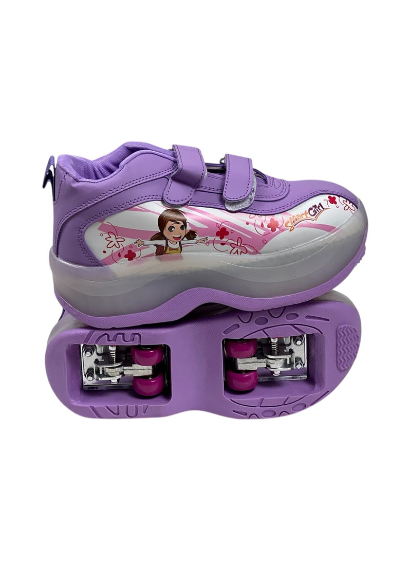 AL BADER Children's Roller Skates 4 Wheels, Roller Skates Shoes, Kids Roller Shoes With Foldable Wheels, Walking Roller Shoes For Beginners, Roller Skates Sneaker Multiple sizes - Image 2