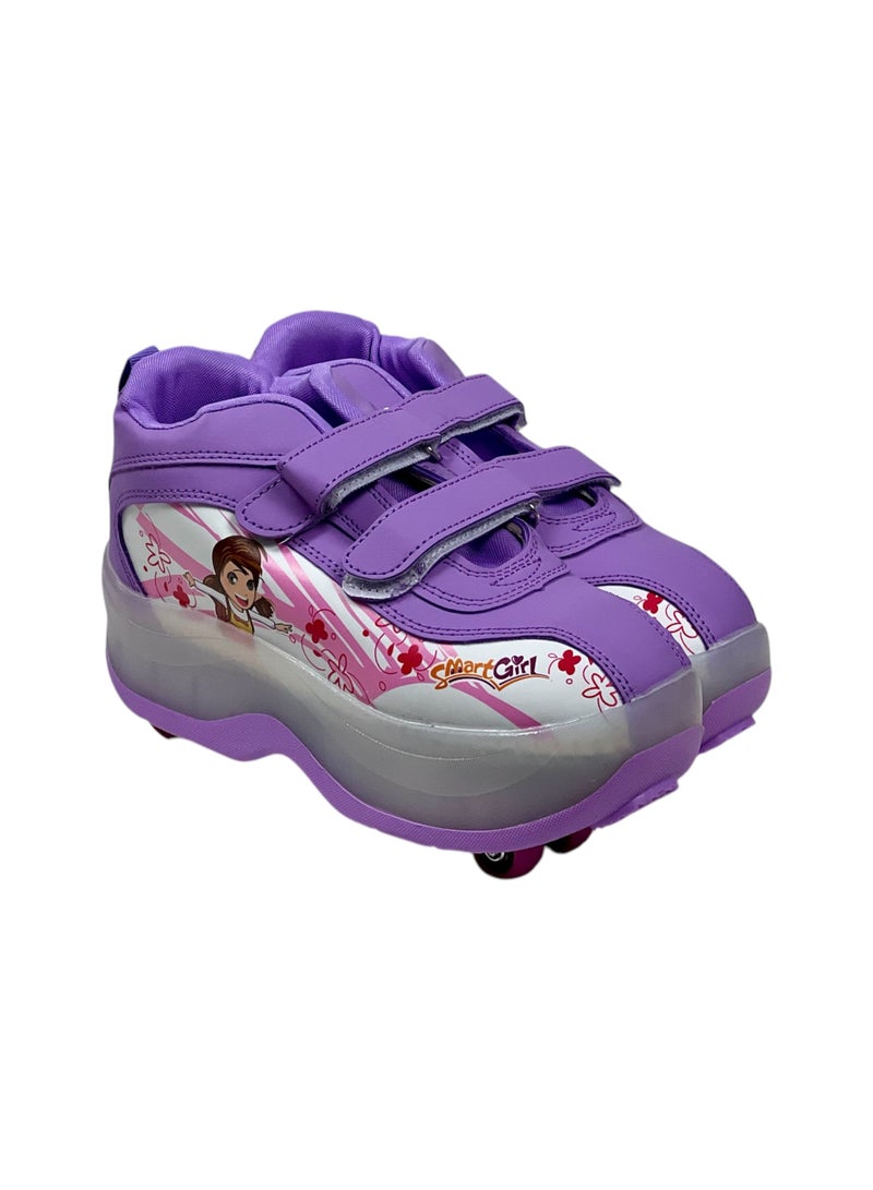 AL BADER Children's Roller Skates 4 Wheels, Roller Skates Shoes, Kids Roller Shoes With Foldable Wheels, Walking Roller Shoes For Beginners, Roller Skates Sneaker Multiple sizes - Image 3
