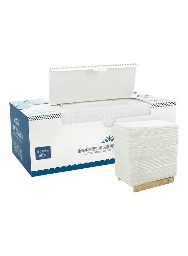 أو إي إم مجموعة مناشف وجه محمولة ومتعددة الأغراض من القطن للاستعمال لمرة واحدة من 60 قطعة أبيض 20.5X11X7.5سم - Image 1