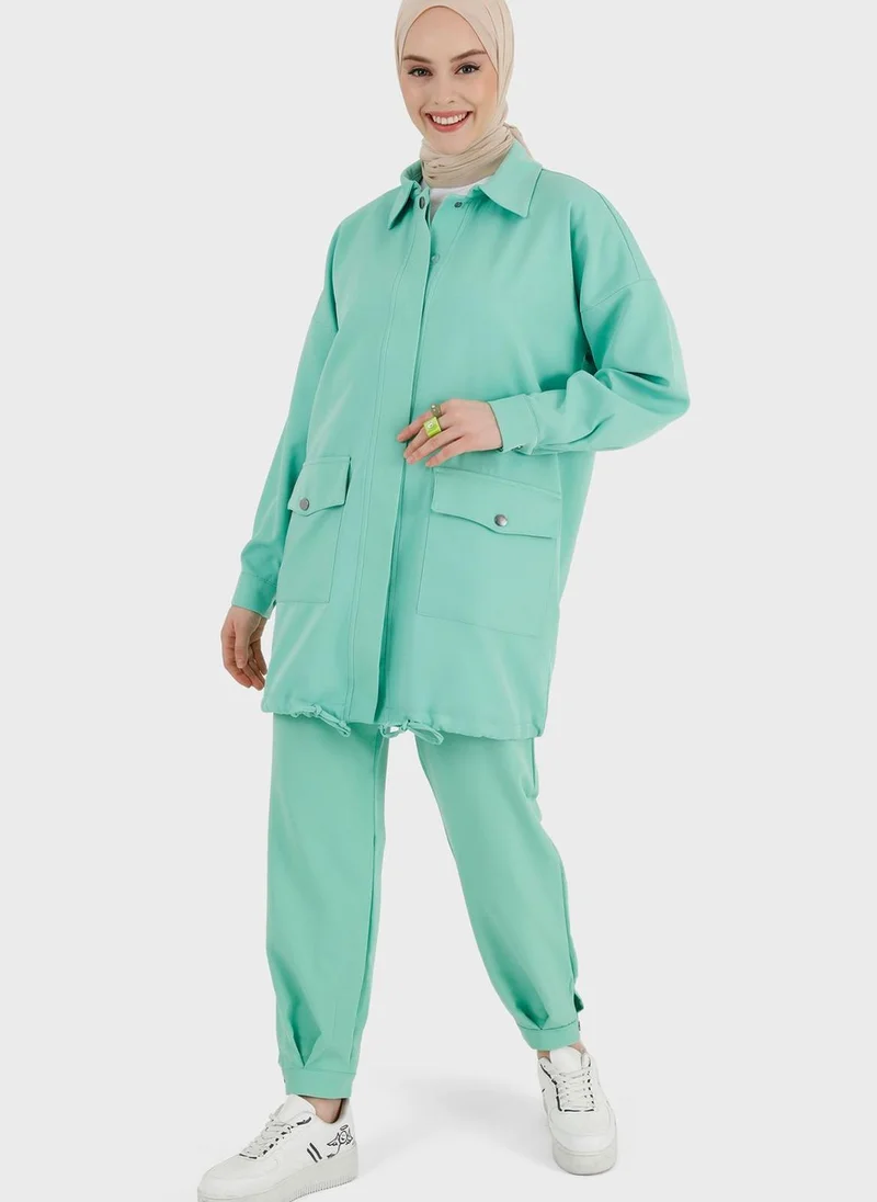 Benin by modanisa Pocket Detail Oversized Coat