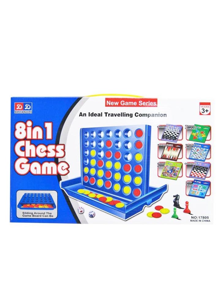 8 in 1 Chess Game, Multi Travel Game Set, Suitable for Kids Ages 3 and Up