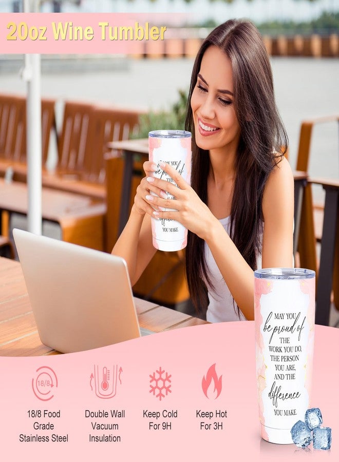 Suhctuptx Employee Appreciation Gifts, Appreciation Gifts for Coworkers, 8 Pcs Christmas Gift for Employees Coworkers Teacher Staff Principal Nurse, Cool Thank You Gifts Baskets w/ Tumbler Notebook (Pink) - Image 3