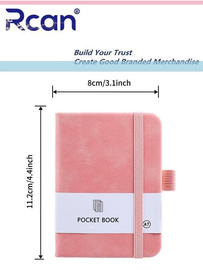 Rcan - 2 Pcs A7 Notebooks Pu Leather Hard Cover Elastic Band Mini Portable Thickened Notepad Memo Travel Diary Pocket Horizontal Line Small Book Suitable for Business Office School Students Family Writing - Image 1