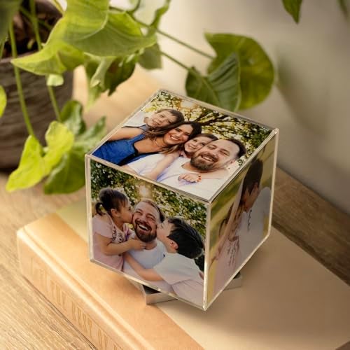 Neil Enterprises, Inc Neil Enterprises Inc. Spinning Photo Cube with Silver Base, holds 5 photos - Image 3