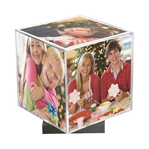 Neil Enterprises, Inc Neil Enterprises Inc. Spinning Photo Cube with Silver Base, holds 5 photos - Image 1