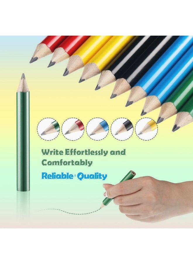 Marspark - 30 Pieces Short Triangular Fat Pencils Bulk Back To School Wooden Triangular Jumbo Pencils For Preschoolers, Kids, Toddlers & Beginners With Pencil Sharpener And 2 Erasers(Vivid Colors) - Image 1