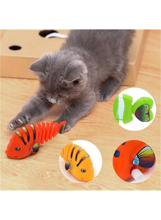 Plastic Wind-Up Wiggle Fish Toys,Interactive Clockwork Swinging Cartoon Fish Toys,Creative 360° Rotating Clockwork Swinging Cartoon Toy for Birthday Party Gift (Mix Color/2set) - Image 4