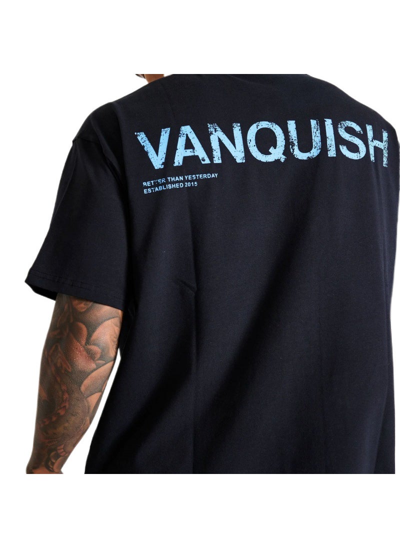 Generic - Vq Sports Fitness Style Loose Short-Sleeved T-Shirt Mens Running Casual European and American Cotton Iron Exercise Clothing Dropshipping black - Image 1