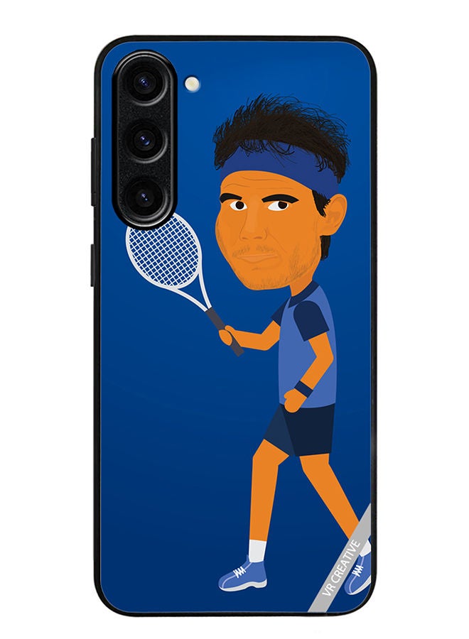 VR CREATIVE Protective Case Cover For Samsung Galaxy S23 Tennis Player Male Character Design Multicolour - Image 1