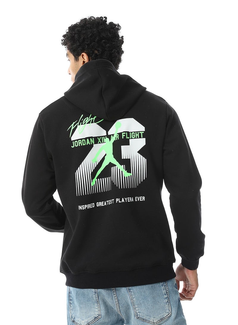 Andora Kangaroo Pockets Fleeced Hoodie_Black  - Image 3