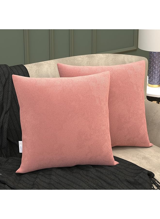 erorex Velvet Cushion Covers Set Of 2 16 X 16 Inches 40 X 40 Cm Soft And Luxurious Cushion Cases For Bedroom Sofa Chair And Living Room Peach - Image 1