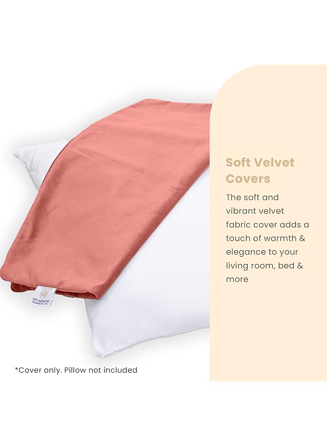 erorex Velvet Cushion Covers Set Of 2 16 X 16 Inches 40 X 40 Cm Soft And Luxurious Cushion Cases For Bedroom Sofa Chair And Living Room Peach - Image 4