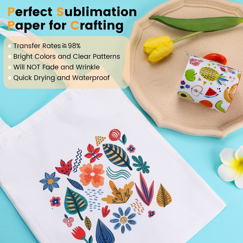 HTVRONT Sublimation Paper 8.5 x 11 inches - 30 Sheets Sublimation Transfer Paper Compatible with Inkjet Printer, Easy to Transfer 120 gsm Sublimination Paper for tumblers, T-shirts, Mugs - Image 2