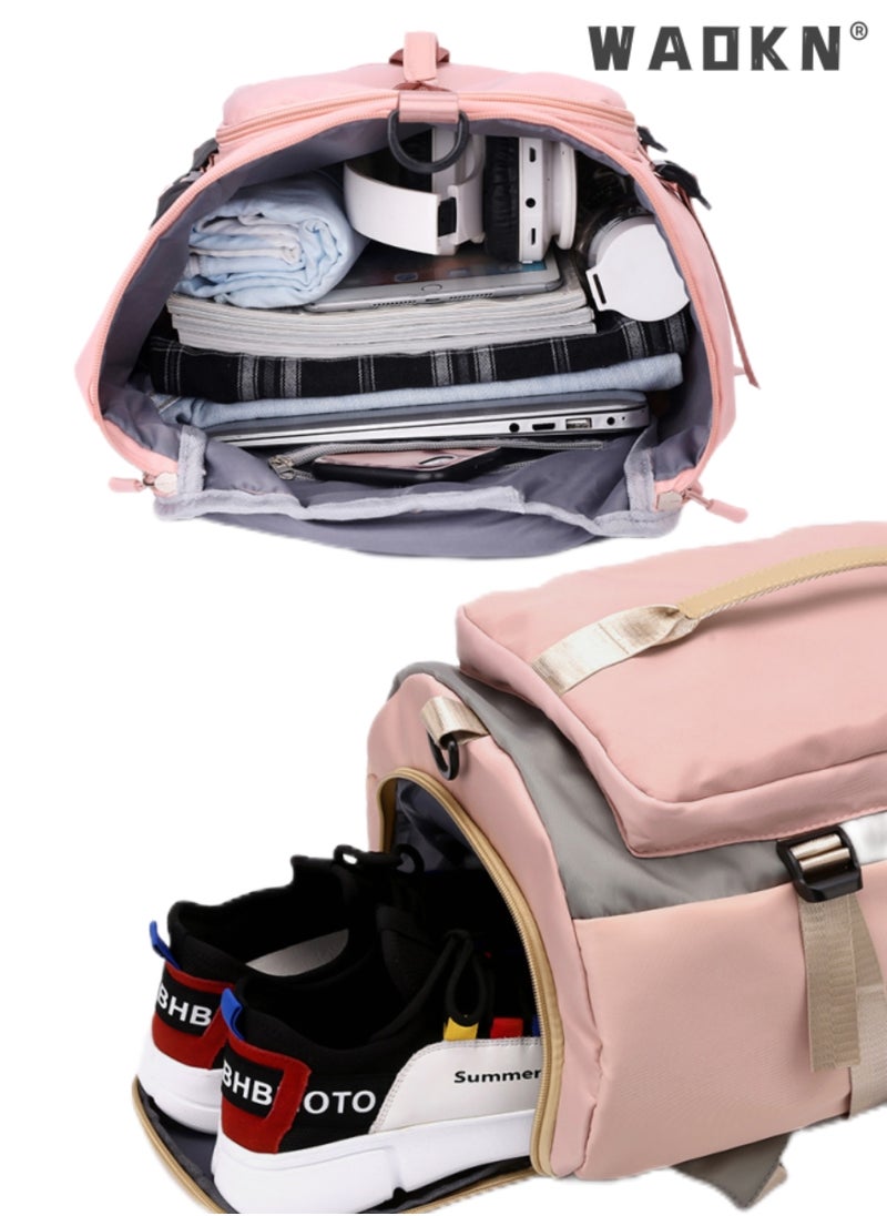 WAOKN - Sports Bag with Backpack Function,Women & Men Duffle Bag For Travel, Small Waterproof Gym Sport Shoulder Bag With Shoe Compartment Carry On Backpack For Weekender Workout Overnight Campin, Sports - Image 1