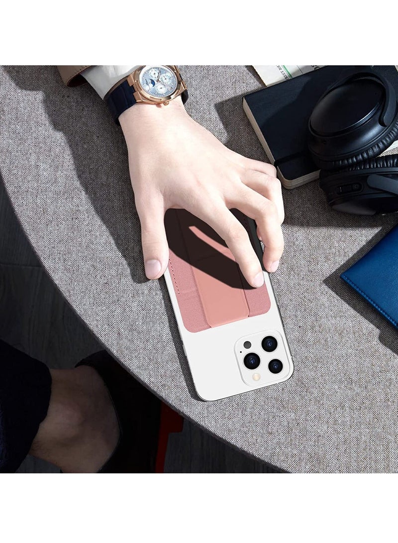 Captaintech Card Holder with Stand for Back of Phone, Universal Self-adhesive PU Leather Credit Cards Holder Wallet for Cell Phone Smart Phone Pink - Image 5