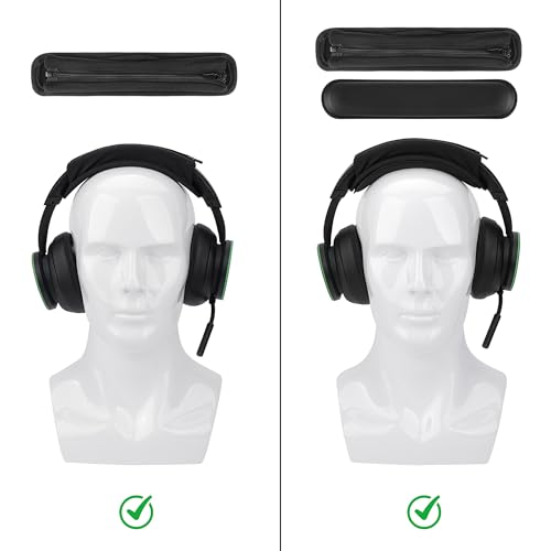 Geekria Hook and Loop Headband Cover + Pad Set, Protector with Zipper Closure Compatible with Medium Sized Headphones, Easy DIY Installation (Protein Leather/Black) - Image 2