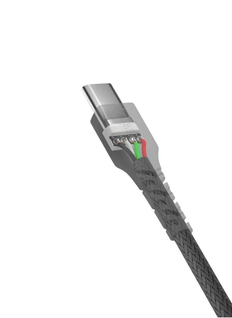 كيبل اي جراي USB-A - USB-C  بطول 1 متر - كابل صناعة سعودية و متوافق مع الاجهزة التي تدعم منفذ التايب سي