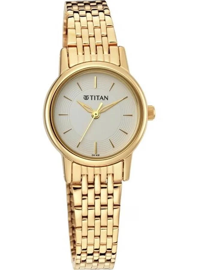 TITAN Women's Analog Display Watch With Gold Metal Strap - 2593YM02