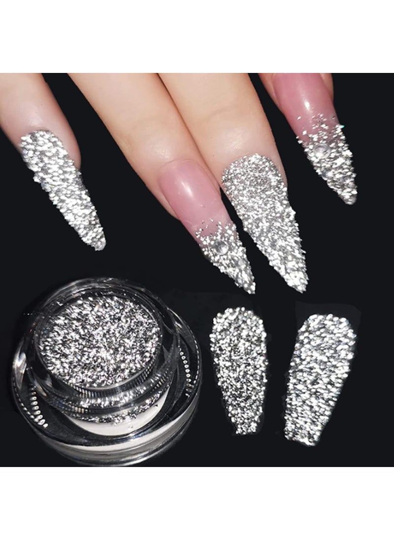 IHEOJAOC - 4PCS Reflective Glitter Powder Crystal Diamond Nail Powder, Sliver Sparkling Triangle Glitter Holographic Nail Glitter Chrome Dust Gilt Shiny Nail Powder - Image 1