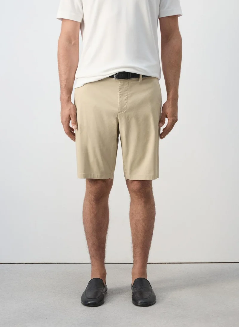 Slim-Fit Chino Cotton Bermuda Shorts