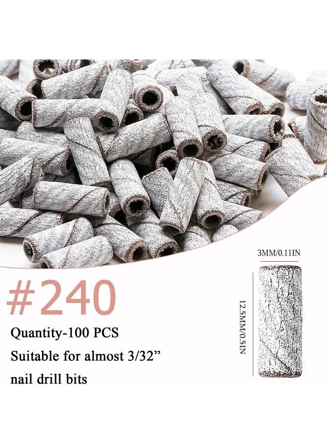 ERUIKA 100pcs Nail Drill Bits Small Sanding Bands with Upgrade 3.1mm Mandrel Bit, 240 Extra Fine Grit Nail File Sanding Bands for Acrylic Nails Gel Removing Shaping Manicures and Pedicure(Zebra,240) - Image 2