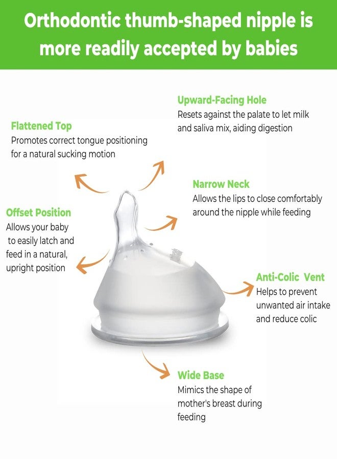Haakaa Generation 3. Silicone Baby Bottle Nipples, Orthodontic, Anti-Colic, Wide Neck, 100% Medical Grade Silicone, Fit All Haakaa Baby Bottles, 2 PK (Size S (0-3 m)) - Image 4