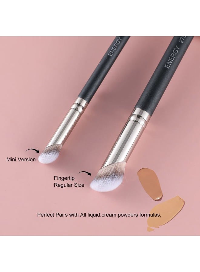 Energy Foundation Brushes Set - Angled Brush & Mini Concealer Brush Premium Synthetic Eye Makeup Bushes for Blending Liquid Foundation Cream Powder Cosmetics 270S/370S - Image 2